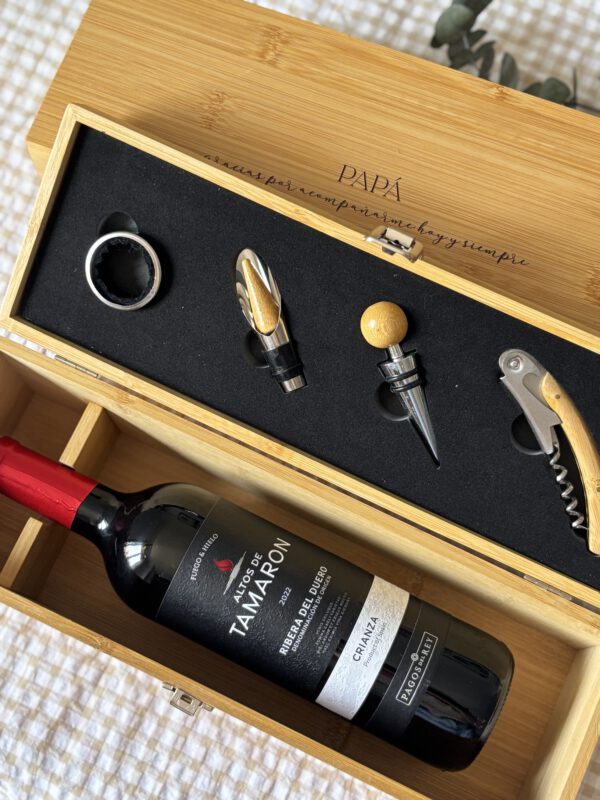Caja regalo para vino personalizada